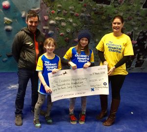 Me and Edie presenting the cheque for £1182.65 for last years Boulder360